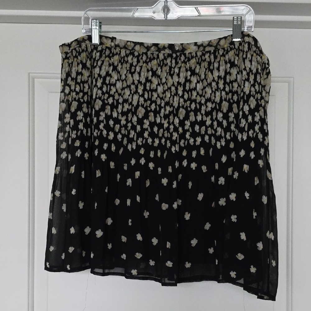 Elle Black and White Smocked Skater Mini Skirt